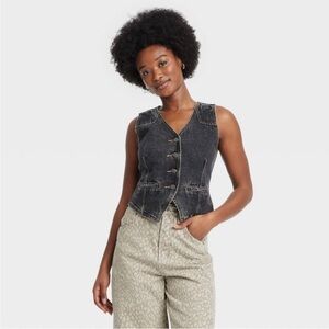 Women's Denim Vest - Universal Thread Black size 8 NWT